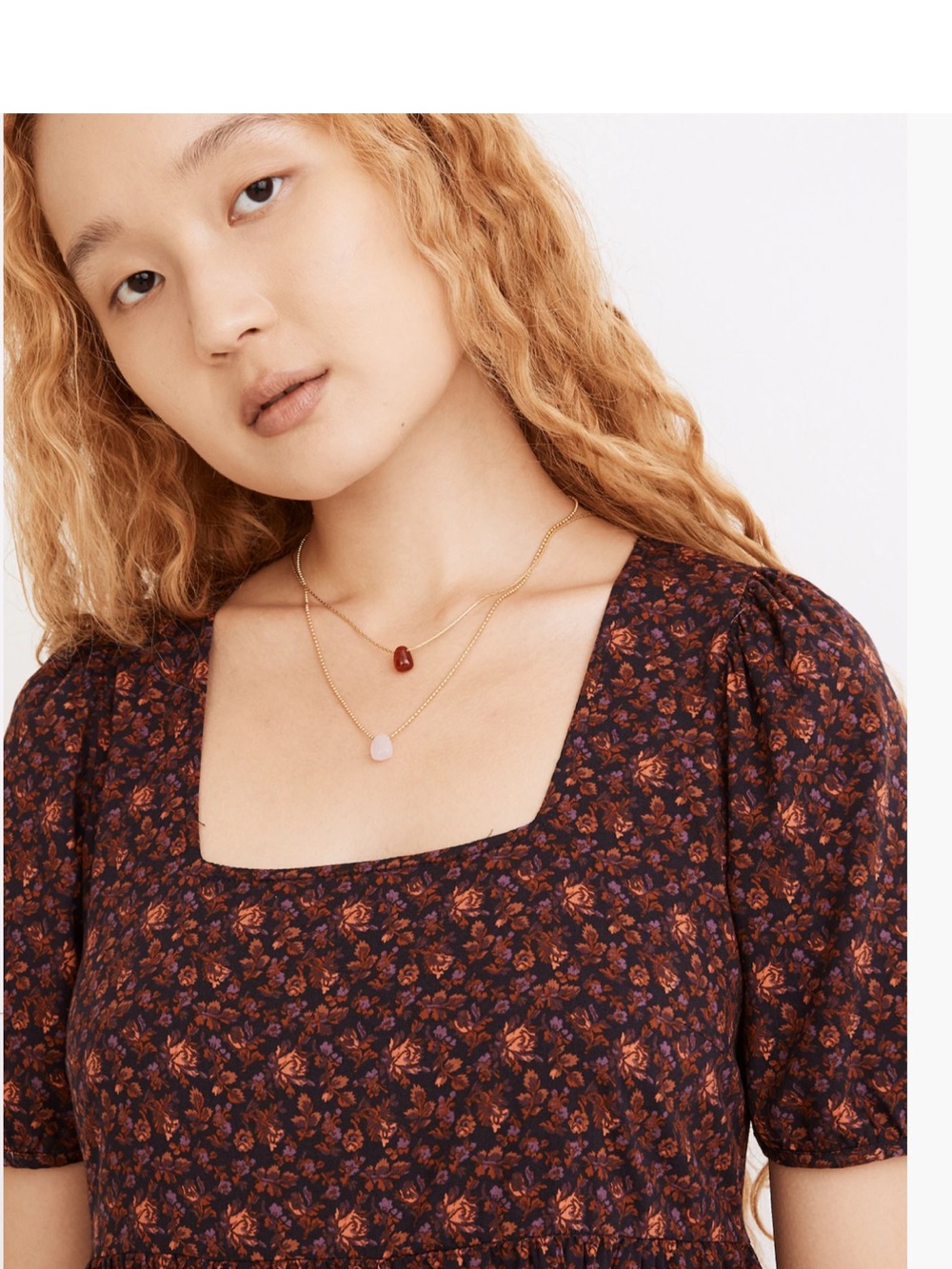 Madewell Aidy Square-Neck Tiered Midi Dress in Orchard Floral warm violet - Picture 4 of 11